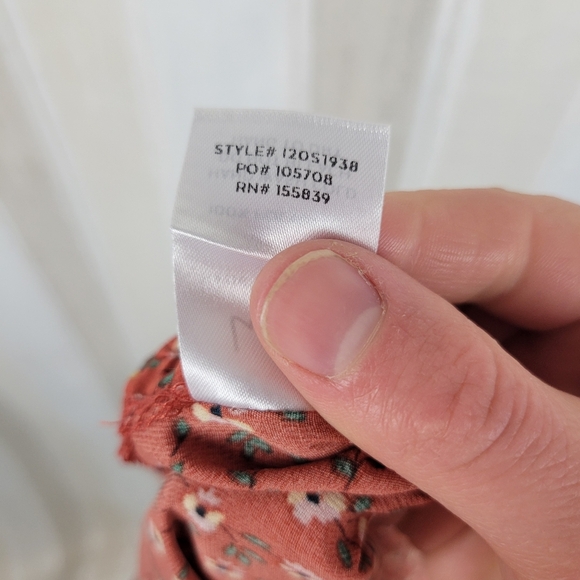 Lulus Absolutely Serene Rust Red Floral Print Ruched Maxi Skirt Red Size Small - Picture 12 of 13